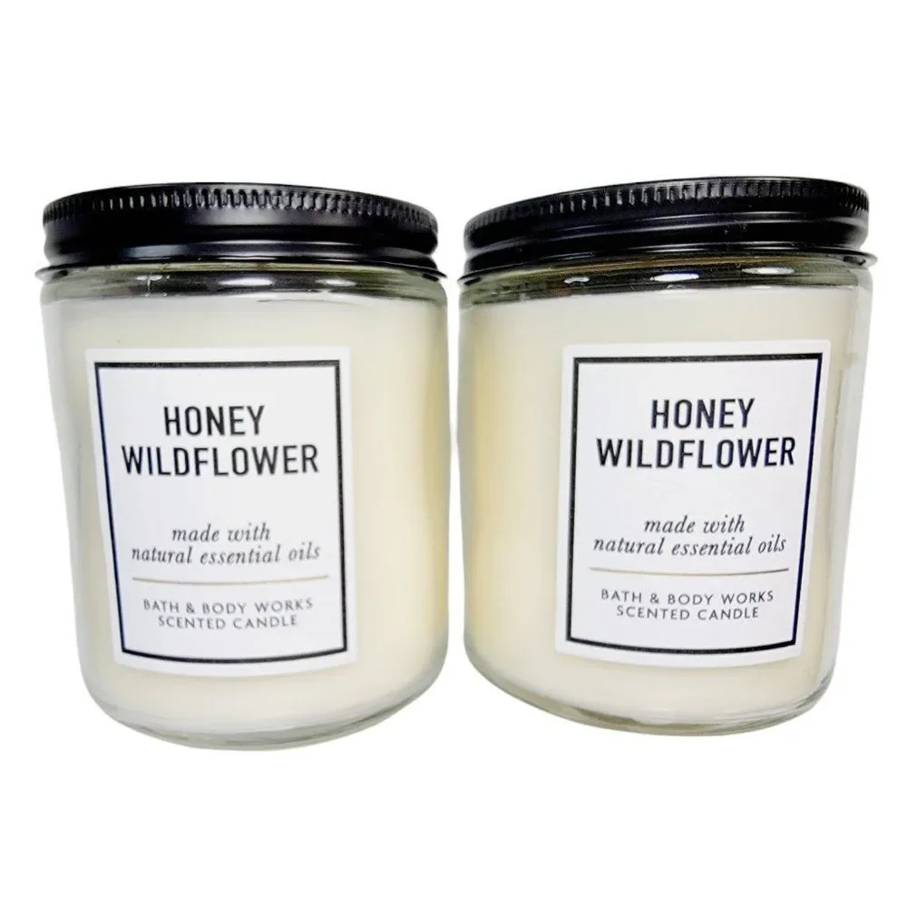 2 Bath & Body Works HONEY WILDFLOWER 1 Wick Medium 7oz Candles NEW - Picture 3 of 11
